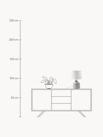 Handgemaakte tafellamp Ike betonnen voet, Lampenkap: 100% linnen, Lampvoet: beton, Grijs, wit, Ø 30 x H 45 cm