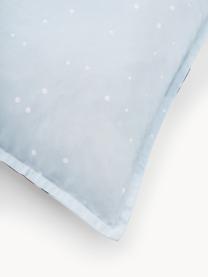 Federa reversibile in cotone percalle con stampe invernali Homecoming, Bianco, multicolore, Larg. 50 x Lung. 80 cm