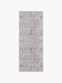Běhoun ve vintage stylu Gratia, 100% polyester, Odstíny růžové a šedé, Š 80 cm, D 200 cm