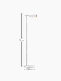 Lampada da lettura piccola a LED con luce regolabile Tab, Paralume: plastica, Struttura: alluminio rivestito, Bianco, Alt. 110 cm