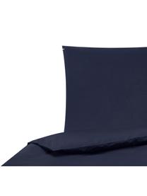 Housse de couette en percale bleu foncé Elsie, Bleu foncé, larg. 240 x long. 220 cm