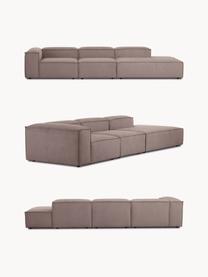 Modulaire XL chaise longue Lennon van corduroy, Bekleding: corduroy (92% polyester, , Frame: massief grenenhout, multi, Poten: kunststof De poten bevind, Corduroy taupe, B 357 x D 119 cm, rugleuning rechts