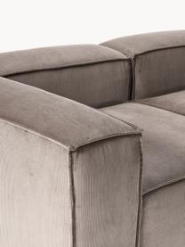 Modulare XL-Ottomane Lennon aus Cord, Bezug: Cord (92 % Polyester, 8 %, Gestell: Massives Kiefernholz, Spe, Cord Taupe, B 357 x T 119 cm, Rückenlehne rechts