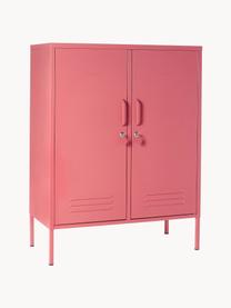 Credenza alta in metallo The Midi, Acciaio verniciato a polvere, Rosa antico, Larg. 85 x Alt. 111 cm