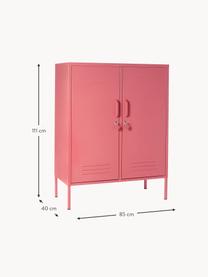 Metalen highboard The Midi, Gepoedercoat staal, Oudroze, B 85 x H 111 cm