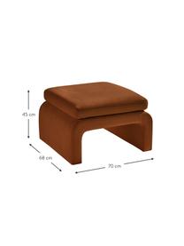 Tabouret velours brun Mika, Velours brun, larg. 70 x haut. 45 cm