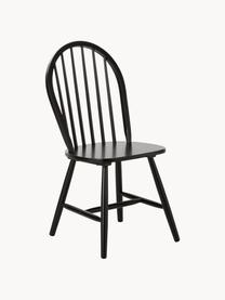 Windsor houten stoelen Milas in zwart, 2 stuks, Gelakt rubberhout, Zwart, B 46 x D 51 cm