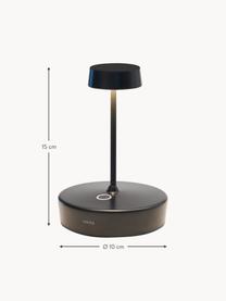Lampada da tavolo portatile a LED luce regolabile Swap Mini, Lampada: alluminio rivestito, Nero, Ø 10 x Alt. 15 cm