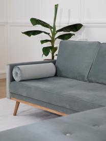 Samt-Ecksofa Saint (4-Sitzer) in Salbeifarben mit Eichenholz-Füßen, Bezug: Samt (Polyester) Der hoch, Gestell: Massives Eichenholz, Span, Webstoff Salbeifarben, B 294 x T 220 cm