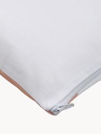 Kissenhülle Malena mit sommerlichem Motiv aus Bio-Baumwolle, 100% Bio-Baumwolle, GOTS-zertifiziert, Apricot, Weiß, Dunkelbraun, B 45 x L 45 cm