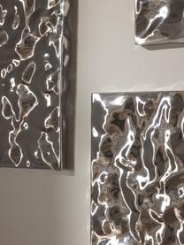 Decorazioni da parete con superficie martellata Splash 2 pz, Alluminio laccato lucido, Argentato, Larg. 50 x Alt. 50 cm