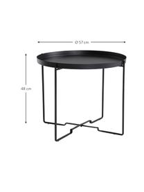 Table d'appoint ronde métal noir George, Métal, enduit, Noir, Ø 57 x haut. 48 cm