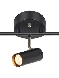 Faretti da soffitto Barcelona, Metallo rivestito, Nero, Larg. 105 x Alt. 20 cm