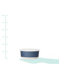 Opbergpottenset Palimbu, 2-delig, Bamboehout, maïs, melamine, hout, polyresin, Blauw, wit, Set met verschillende formaten