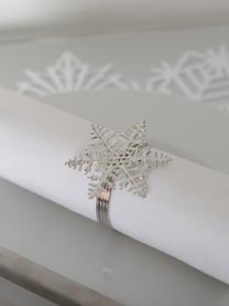 Servilleteros copo de nieve Snowflake, 4 uds., Metal recubierto, Plateado, Ø 5 x Al 4 cm