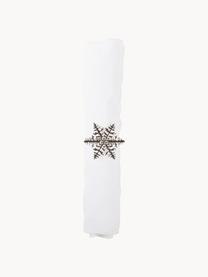 Sneeuwvlok servetringen Snowflake, 4 stuks, Gecoat metaal, Zilverkleurig, Ø 5 cm, H 4 cm