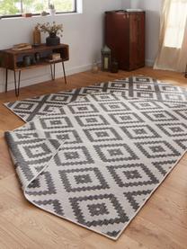 Tappeto reversibile da interno-esterno Malta, Grigio, color crema, Larg. 80 x Lung. 150 cm (taglia xs)