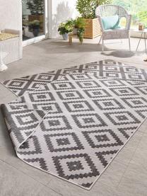 Alfombra redonda reversible de interior/exterior Malta, Gris, crema, An 80 x L 150 cm (Tamaño XS)