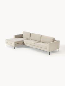 Ecksofa Cucita (4-Sitzer), Bezug: Webstoff (100% Polyester), Gestell: Massives Kiefernholz, Webstoff Hellbeige, B 302 x T 163 cm, Eckteil links