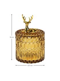 Aufbewahrungsdose Hirsch, Griff: Metall, Gelb, Goldfarben, Ø 9 x 14 cm