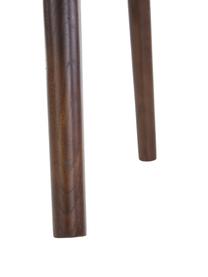 Fluwelen armstoel Nora met houten poten, Bekleding: polyester fluweel, Poten: eikenhout, gebeitst en ge, Fluweel donkerblauw, poten donkerbruin, 58 x 84 cm