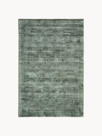 Handgeweven viscose vloerkleed Jane, Onderzijde: 100% katoen, Donkergroen, B 200 x L 300 cm (maat L)