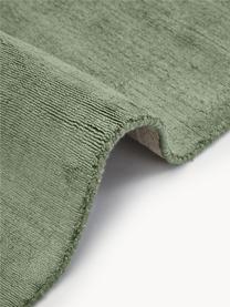 Tappeto in viscosa fatto a mano Jane, Retro: 100% cotone, Verde scuro, Larg. 200 x Lung. 300 cm (taglia L)