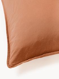 Housse de couette en percale de coton Debbie, Terracotta, larg. 200 x long. 200 cm