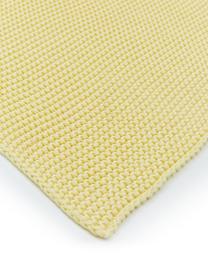 Plaid jaune en tricot Adalyn, 100 % coton bio, certifié GOTS, Jaune clair, larg. 150 x long. 200 cm