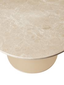 Ovaler Marmor-Esstisch Miley, 120 x 90 cm, Tischplatte: Marmor, Gestell: Metall, pulverbeschichtet, Beige, marmoriert, B 120 cm
