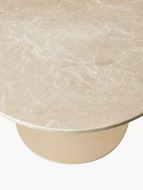 Table ovale en marbre Miley, 120 x 90 cm, Beige, marbré, larg. 120 x prof. 90 cm