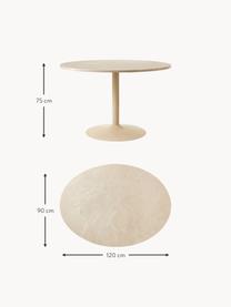 Table ovale en marbre Miley, 120 x 90 cm, Beige, marbré, larg. 120 x prof. 90 cm