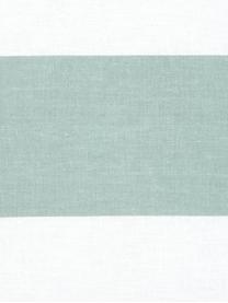 Parure copripiumino reversibile in cotone ranforce a righe Lorena, Tessuto: Renforcé, Verde salvia, bianco, 255 x 200 cm + 2 federe 50 x 80 cm