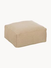 Cuscino da pavimento beige tessuto a mano Khela, Rivestimento: 100% poliestere riciclato, Beige, Larg. 60 x Alt. 25 cm