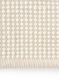 Handgewebter Wollläufer Amaro, Flor: 100 % Wolle, Cremeweiß, Beige, B 80 x L 200 cm