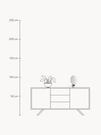 Lámpara de mesa pequeña regulable JWDA, 32 cm, Pantalla: vidrio opalino, Cable: plástico, Blanco, mármol gris claro, Ø 19 x Al 32 cm