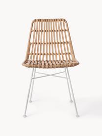 Polyratanová stolička Costa, 2 ks, Svetlohnedá, biela, Š 47 x H 61 cm