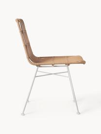 Chaises en polyrotin Costa, 2 pièces, Brun clair, blanc, larg. 47 x prof. 61 cm