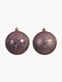 Bolas de Navidad irrompibles Vio, 4 uds., Lila, dorado, Ø 8 cm