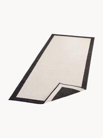 Tapis réversible intérieur-extérieur noir/crème Panama, 100 % polypropylène, Gris clair, noir, larg. 80 x long. 350 cm