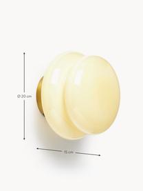 Wandleuchte Baya in Opalglas-Optik, Lampenschirm: Glas, Baldachin: Metall, pulverbeschichtet, Hellgelb, Ø 20 x T 15 cm