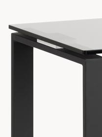 Console avec plateau en verre Katrine, Noir, larg. 110 x prof. 40 cm