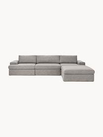 Modulares Sofa Russell (4-Sitzer) mit Hocker, mit abnehmbaren Bezügen, Bezug: 100% Baumwolle Der strapa, Gestell: Massives Kiefernholz FSC-, Füße: Kunststoff, Webstoff Grau, B 309 x T 206 cm