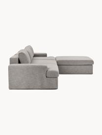 Modulares Sofa Russell (4-Sitzer) mit Hocker, mit abnehmbaren Bezügen, Bezug: 100% Baumwolle Der strapa, Gestell: Massives Kiefernholz, Spe, Webstoff Grau, B 309 x T 206 cm