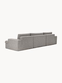 Modulares Sofa Russell (4-Sitzer) mit Hocker, mit abnehmbaren Bezügen, Bezug: 100% Baumwolle Der strapa, Gestell: Massives Kiefernholz, Spe, Webstoff Grau, B 309 x T 206 cm