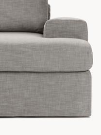 Modulares Sofa Russell (4-Sitzer) mit Hocker, mit abnehmbaren Bezügen, Bezug: 100% Baumwolle Der strapa, Gestell: Massives Kiefernholz, Spe, Webstoff Grau, B 309 x T 206 cm