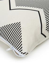 Housse de coussin 45x45 Indy, 100 % coton, Blanc, noir, larg. 45 x long. 45 cm