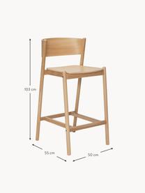 Taburete alto Oblique, Estructura: madera de haya, madera de, Madera de roble clara, An 50 x Al 103 cm