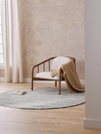 Ručně tkaný kulatý viskózový koberec Jane, Šedá, Ø 115 cm (velikost S)