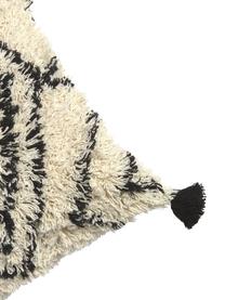 Boho kussenhoes Safro met kwastjes, 100% katoen, Zwart, crèmekleurig, 45 x 45 cm